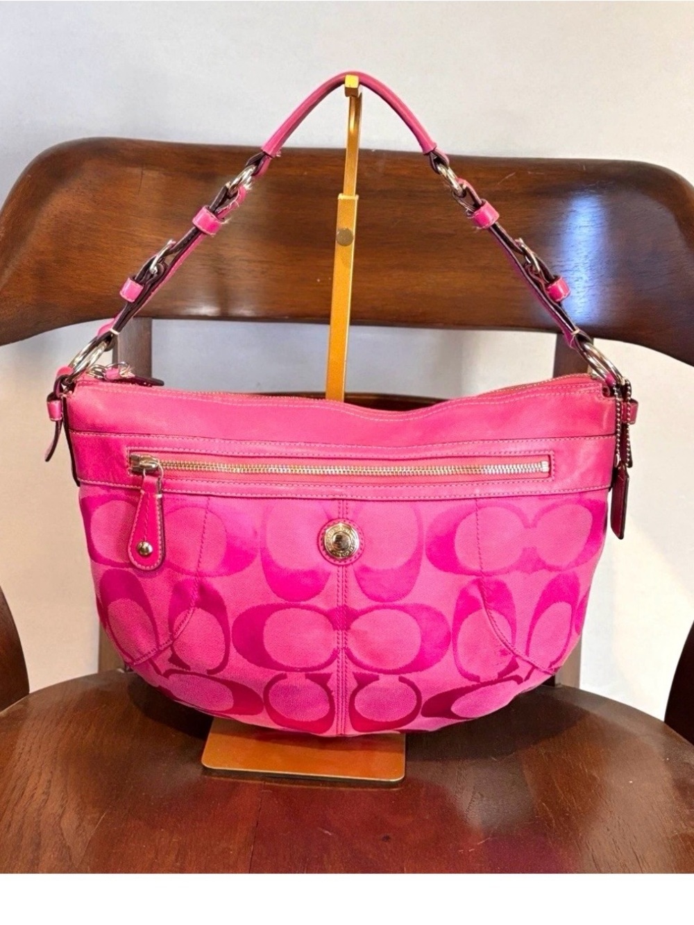 Coach Hot Pink Signature Shoulder Bag